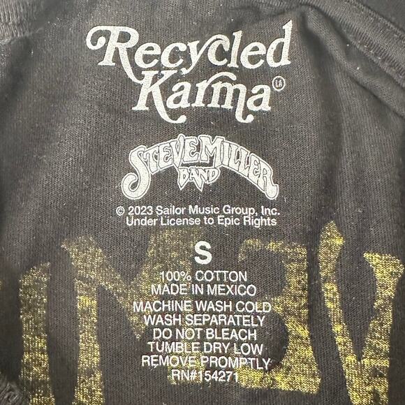 NWT Recycled Karma Steve Miller Band Book of Dreams Tour Black T-Shirt Sz S - Picture 3 of 4